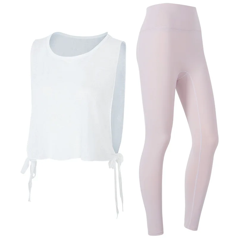 

HONILLESI Yoga Suit Suit Loose Top Breathable Running Training Net Celebrity Sports two-piece Set A38+K922