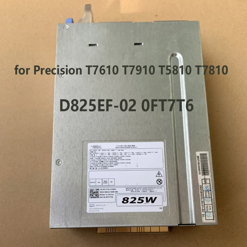 

Оригинальный Новый прецизионный блок питания T7910 T5810 T7810 825Watt, блок питания FT7T6 K61PK W1FJK C2TXD