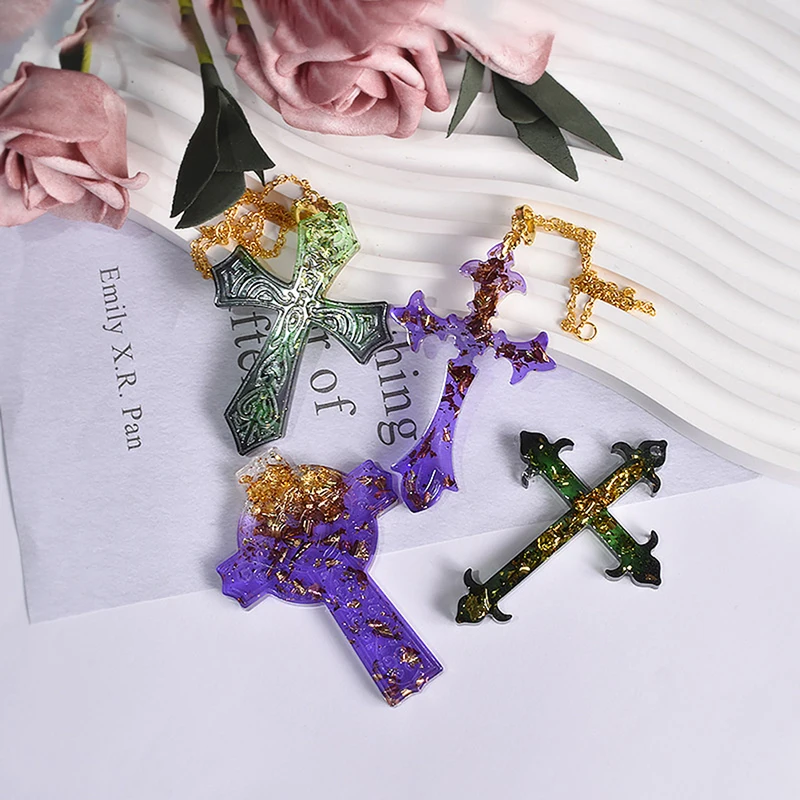 

Cross Pendants Epoxy Resin Mold Keychain Pendant Silicone Mould DIY Jewelry Make Tool