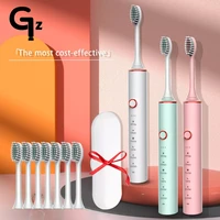 gezhou electric toothbrush rechargeable ipx7 waterproof sonic toothbrush for children 18 mode travel toothbrush 16 brush heads