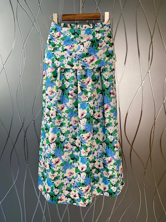 

2022 new women fashion print floral tube top dress casual holiday slim dress 525