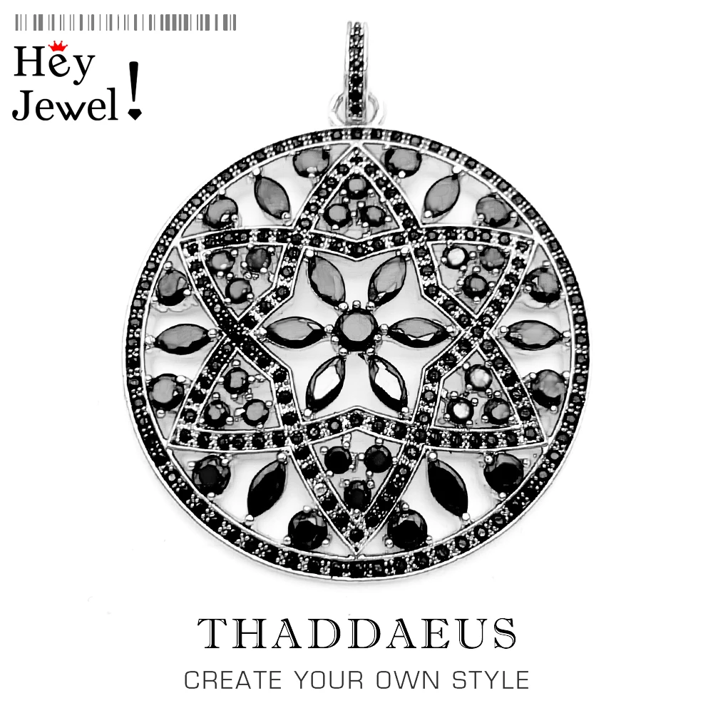 

Подвеска с черным цветочным орнаментом, Весенняя мода 2020, ювелирные изделия Love, Европейская бижутерия, ожерелье из стерлингового серебра 925 ...