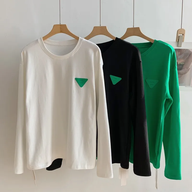 Женская футболка с длинными рукавами Повседневная треугольным принтом в