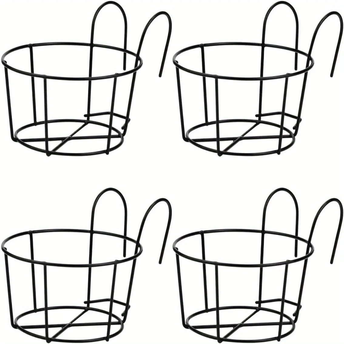 

4 круглых металлических подвесных кашпо