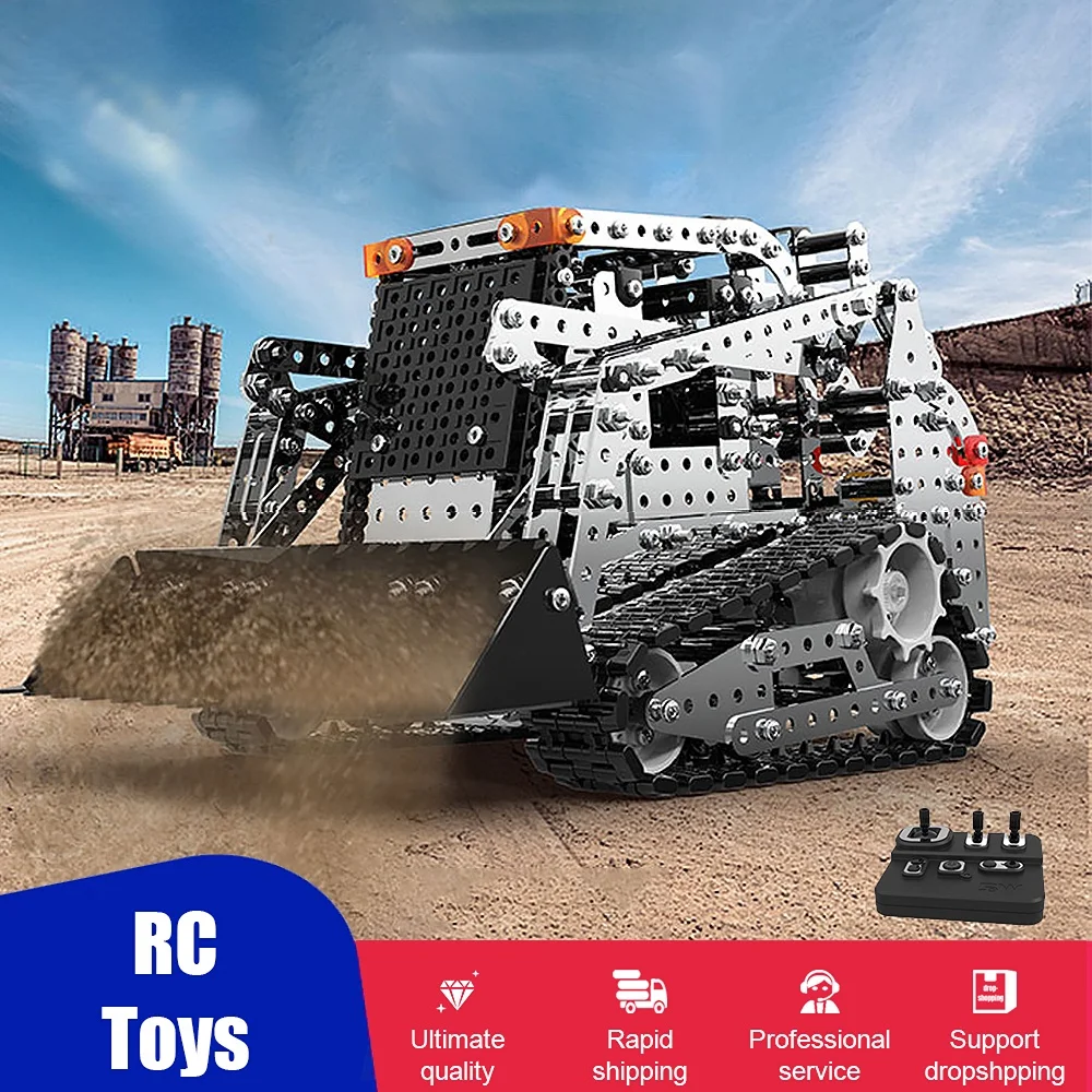 

New RC Car 2.4G 10CH 1178PCS Stainless Steel DIY RC Control Crawler for Forklift Engineer Model Vehicle for Children Gift