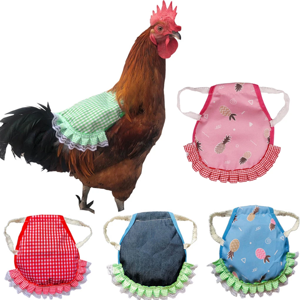 

Pack of 5 Chicken Saddle with Elastic Straps Adjustable Cotton Hens Aprons Back Wing Feather Protection Decoration Presents