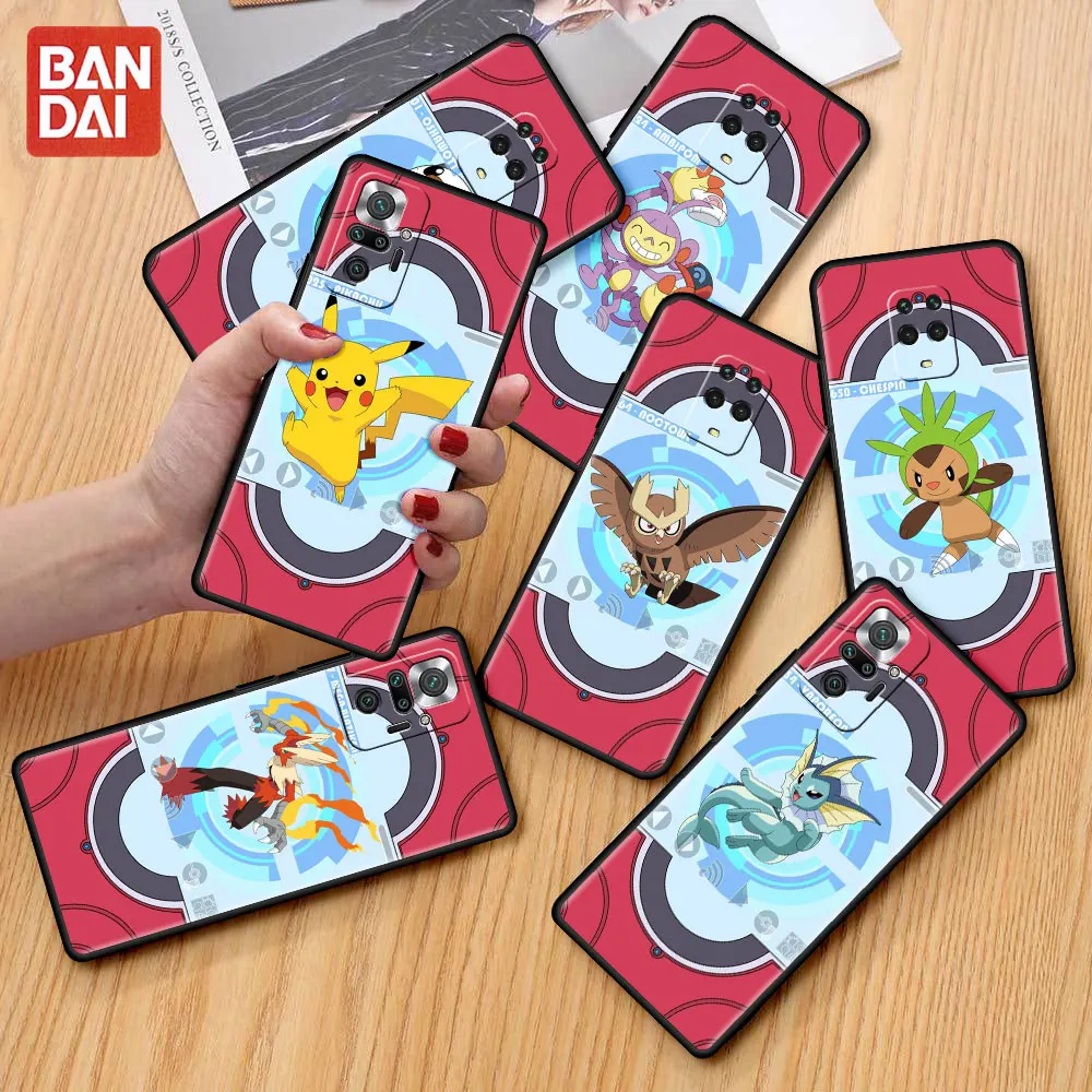 

Shockproof Case for Xiaomi Redmi Note 9S 9 8 10 Pro 9C 9A K40 9A 7 8T 7A 6A 8A Capa Soft Phone Back Cover Cute Pokemon Card