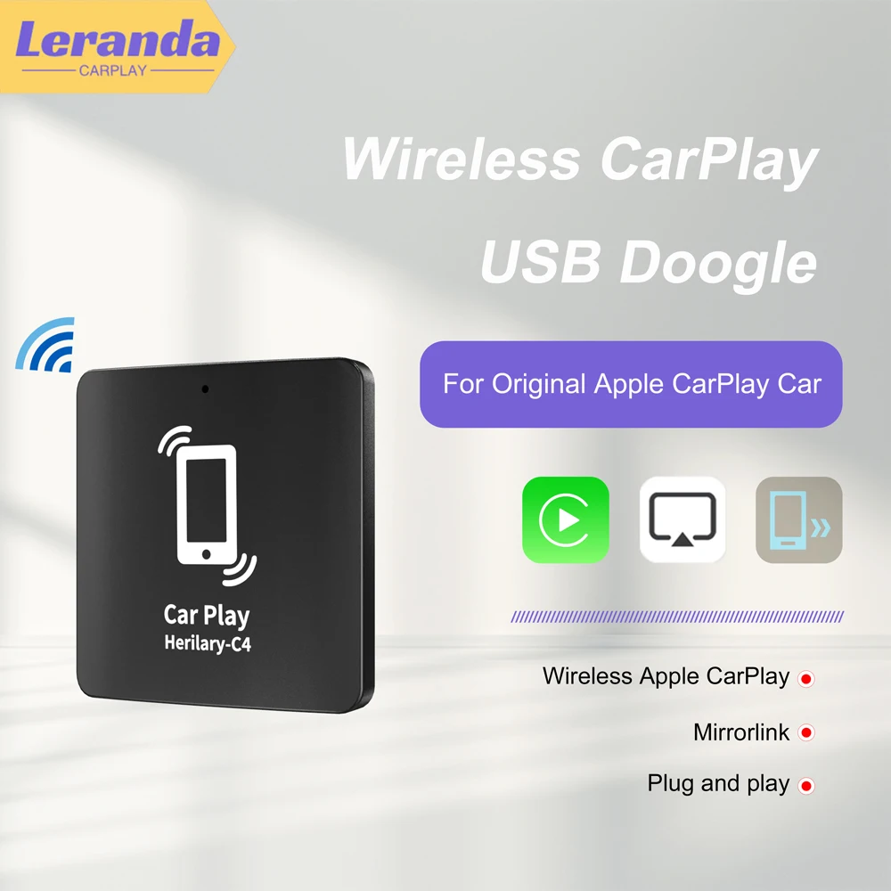 

Leranda C4 Wireless Carplay Dongle For APPLE IOS Car Accessories Car Multimedia Player Mirrorlink Bluetooth Auto Connect