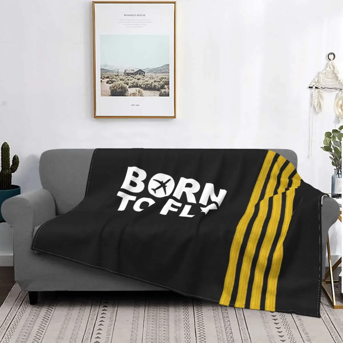

Born To Fly Captain Stripes Flight Pilot Blanket Fleece Flannel Aviation Aviator Airplane Throw Blankets for Bedding Sofa Car