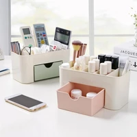 saving space desktop cosmetic brush storage case with drawer makeup jewelry pens desk organize box plastic holder organizers
