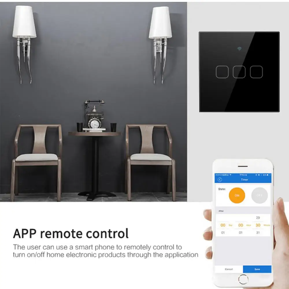 

1/2/3 Gang Smart Touch Switch Eu Standard Smart Life Touch Switch Timing Remote Control Wall Button New Tuya Smart Voice Control