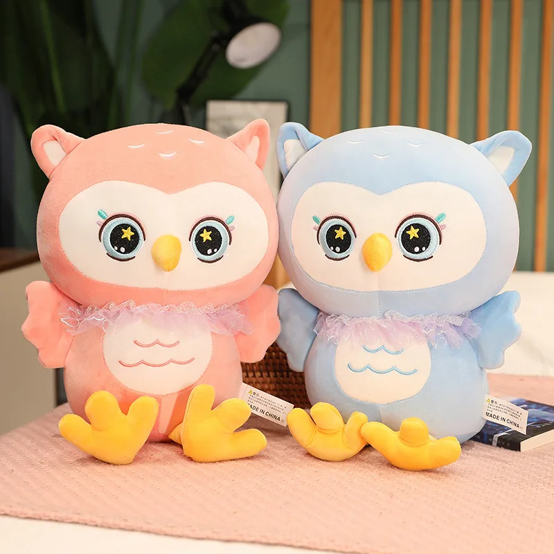 

55CM Lace Owl Plush Toy Figure Doll Ragdoll Stuffed Animal Soft Perfect Gift Ldea for Kids Baby Sleeping Pillow Birthday Gifts