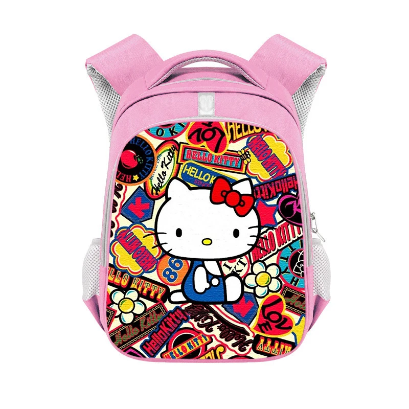 

Рюкзак Sanrio с рисунком аниме Hello Kitty, школьные ранцы для детей, милый дорожный рюкзак с рисунком из мультфильма, школьные принадлежности, сумки для хранения, подарок на день рождения