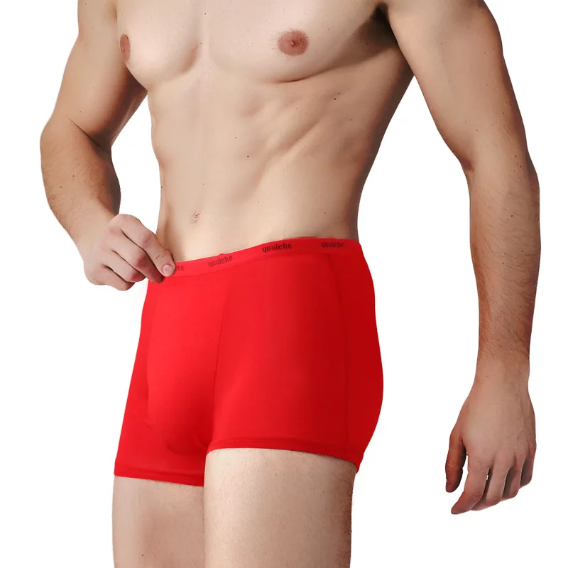 Youlehe 2017 Thin Cool Men's Boxer Shorts 4Pcs\lot Fashion Classic Summer Boxers Men Underwear Shorts M552