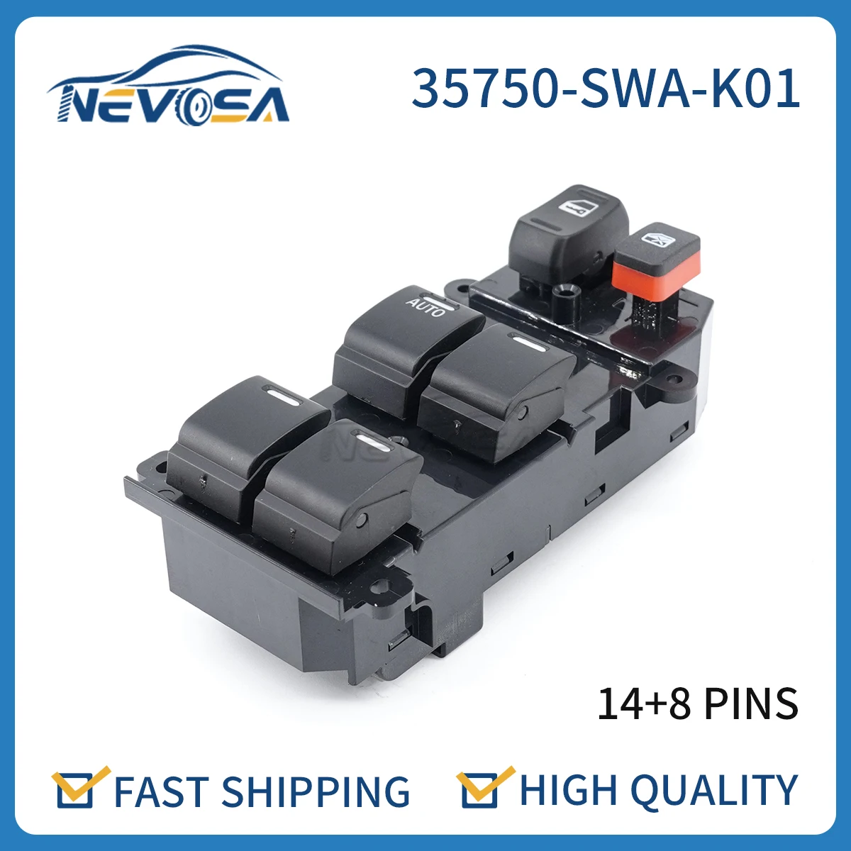 

Nevosa 35750-SWA-K01 Left LHD Car Power Window Regulator Control Switch For Honda CRV CR-V 2007-2011 35750SWAK01 car accessories