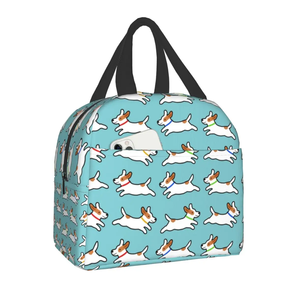 

Jack Russell Terrier Dog Insulated Lunch Bags for Camping Travel Portable Cooler Thermal Bento Box Kids Women Picnic Storage Bag