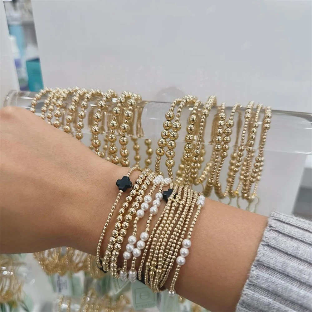 Женский браслет с жемчужинами Vlen со стеклянными бусинами перекрестным жемчугом