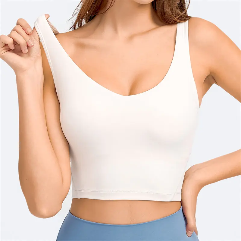 

Xiaomi Youpin Women Gym Tank Top Loose Bodybuilding With Shelf Built In Bra Workout Removable Padding Longline Sports Lounging