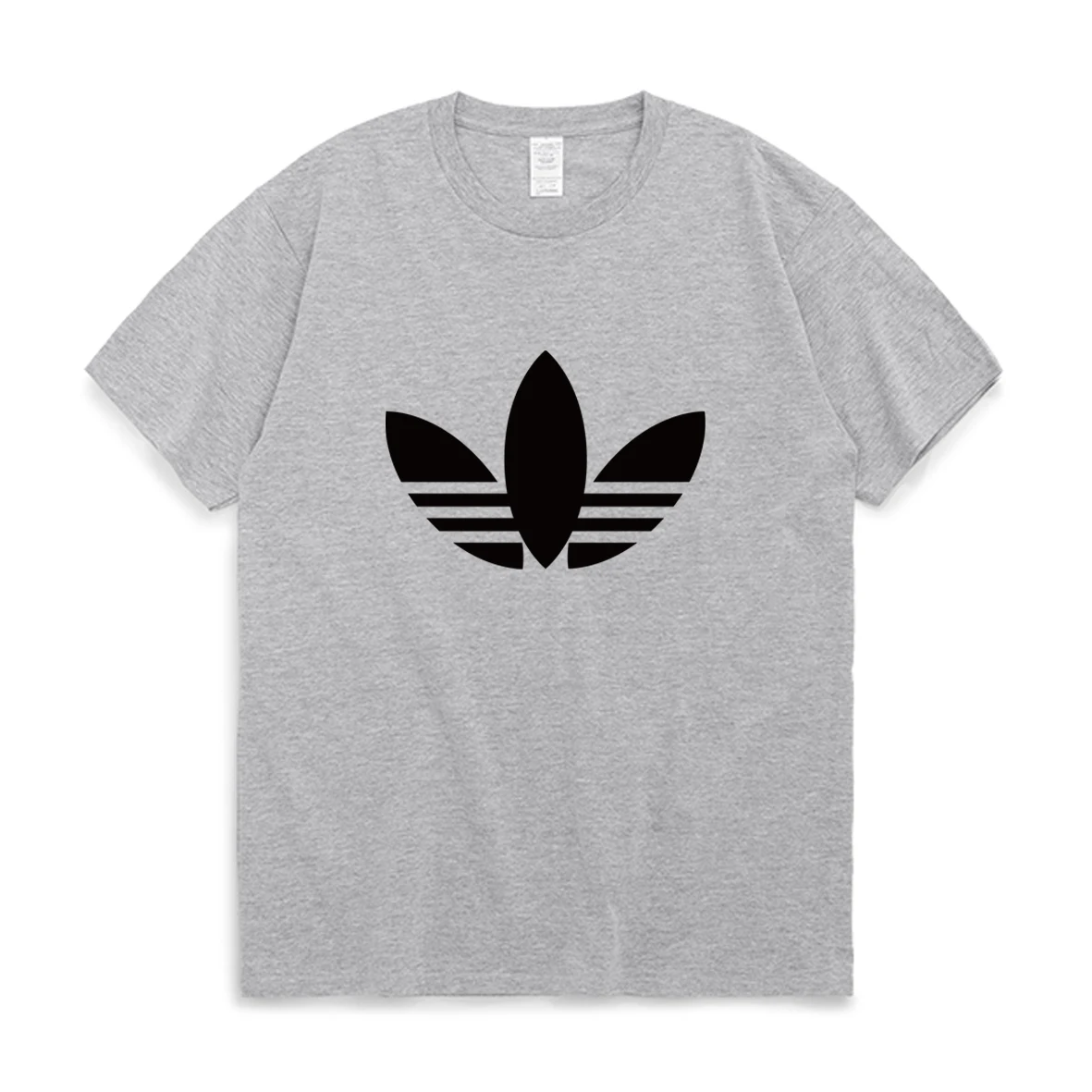 

Summer New Round Neck Short Sleeve T-shirt Men's Casual Letter Fashion Grass Printing Simple Cotton Handsome and Comfortable