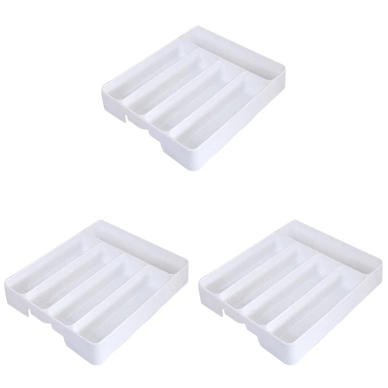 

3X Kitchen Drawer Organizer Tray Spoon Cutlery Separation Finishing Storage Box Cutlery Kitchen Storage Organization