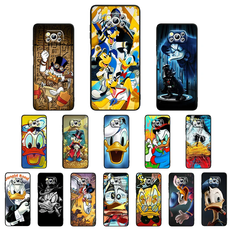 

Disney Cartoon Donald Duck Soft For Xiaomi Civi Play Mix 3 A2 A1 6X 5X Poco X3 NFC F3 GT M3 M2 X2 F2 Pro C3 F1 Black Phone Case