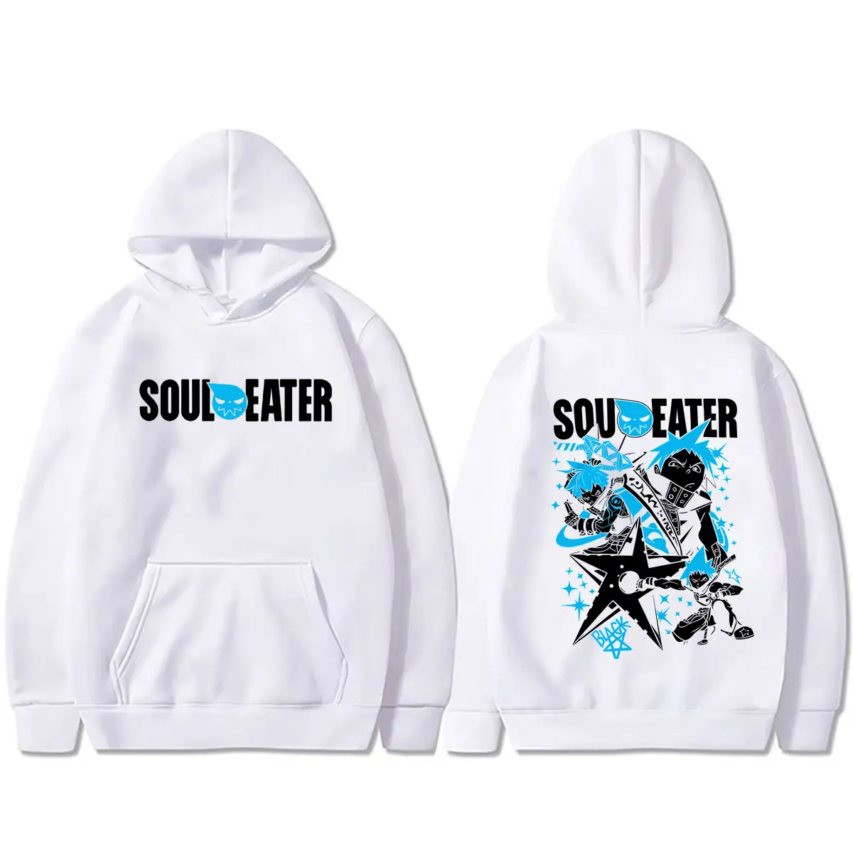 Худи с графическим принтом Anime Soul Eater Black Star, модная повседневная толстовка унисекс в стиле оверсайз, уличная одежда, пуловер с манга-принтом (art.: 3920db130d65a) - 3920db130d65a