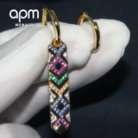 apm monaco 22ss womens s925 sterling silver diamond color earrings womens asymmetric retro earrings earrings girlfriend gifts