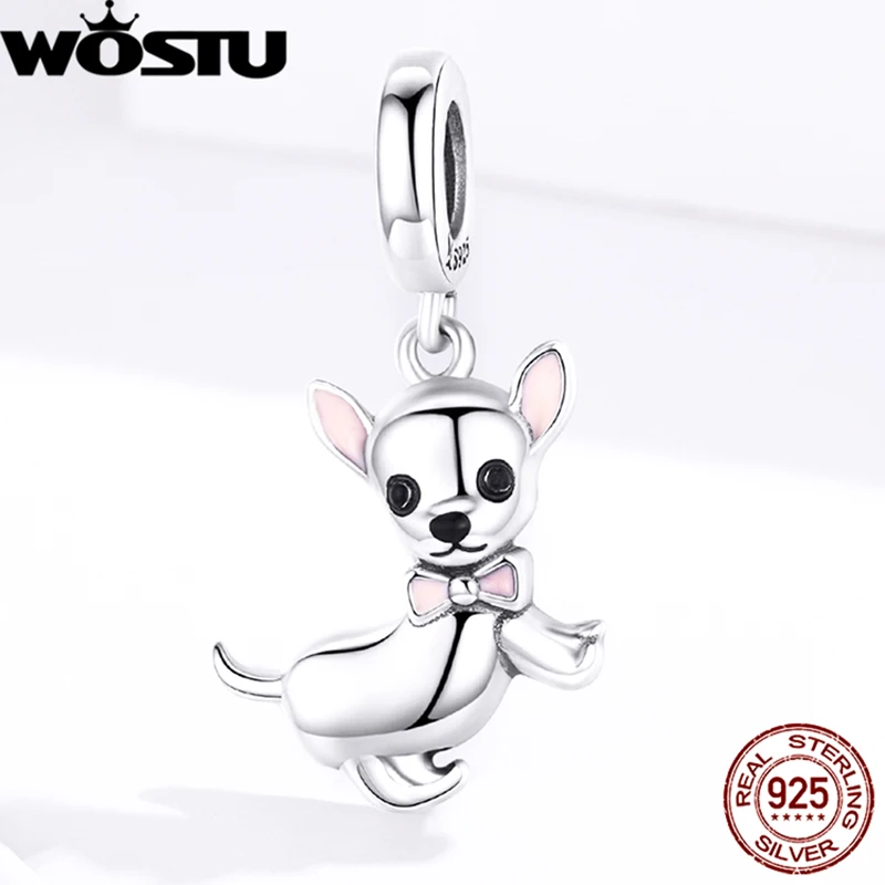 WOSTU 925 Стерлинговое Серебро амулеты для домашних животных шар собака кулон