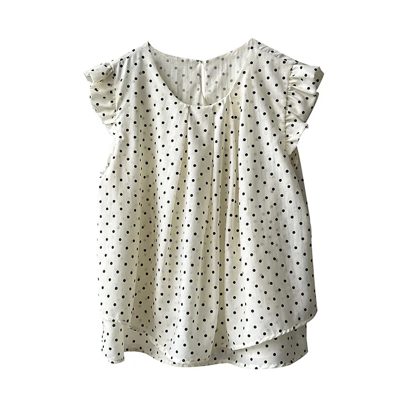 Женская рубашка с узором в горошек Han Shubo Стильная Милая без рукавов топ для кукол