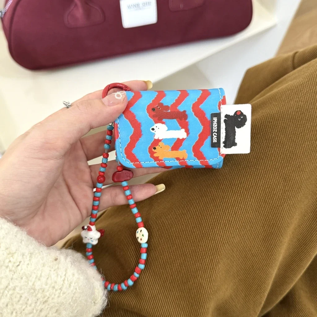 Противоударный защитный чехол для AirPods 1 или 2 3 Pro из мягкой кожи с подвеской в