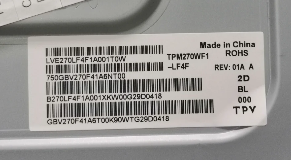 AOC 27-дюймовый оригинальный Плоский ЖК-экран TPM270WF1 TPM270WF1-LF4F LC270LF4F 01 TPM270WF1 LF4F