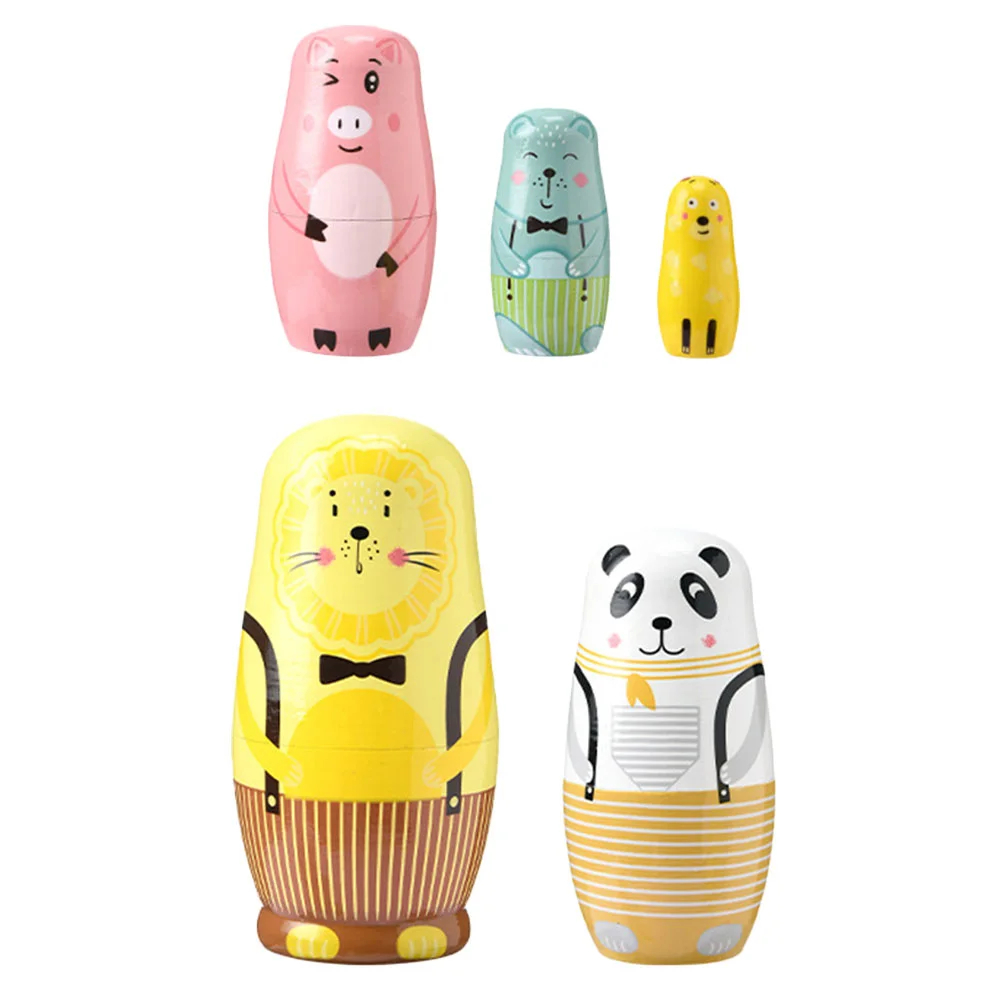 

Matryoshka Lovely Adornment Painted Toys Adorable Matryoshkas Lion Wooden Dolls