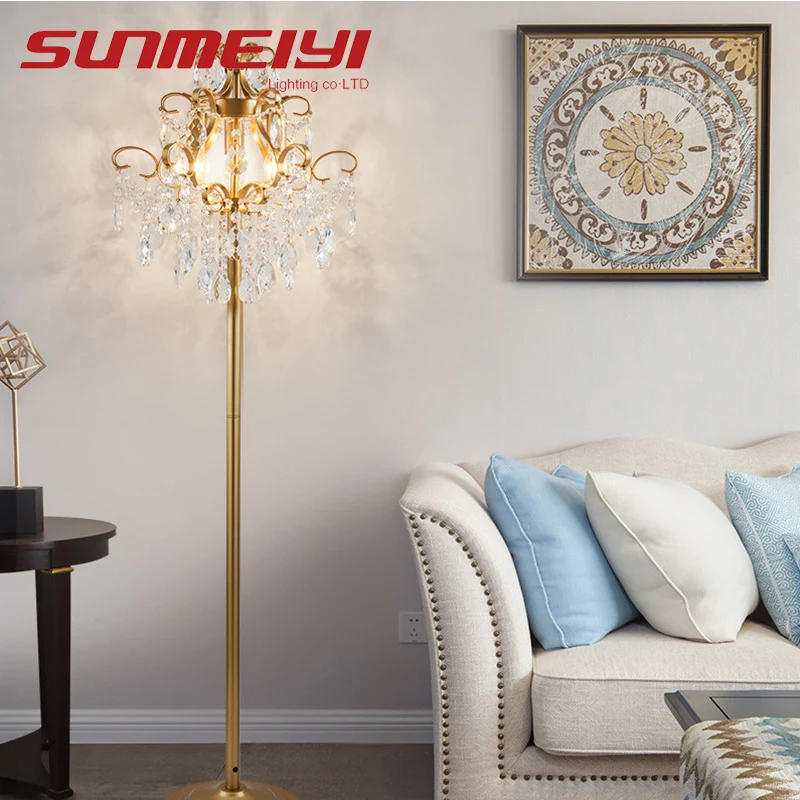 

2022 Luxury Crystal Floor Lamp LED Lights For Restaurant Bar Living Room Bedroom Loft Creative Home Decor Standing Lamps Fixture