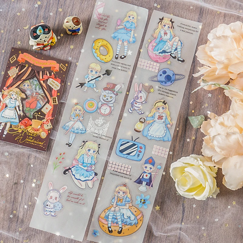 

Yoofun 30pcs/pack Kawaii Stationery Alice Stickers for Cup Album Planner Diary Decorative Mobile Scrapbooking DIY Labels