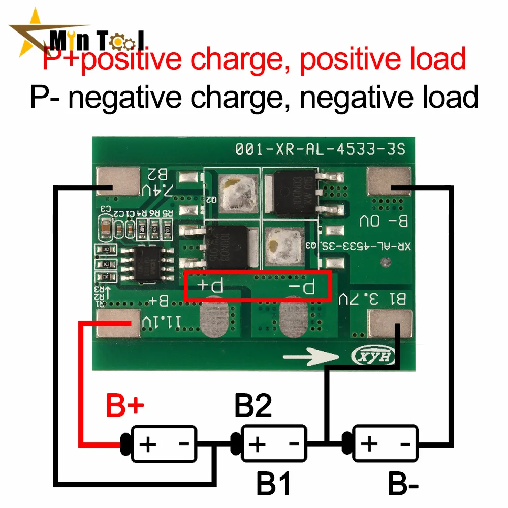 

3S 10A Li-ion Lithium Battery 18650 Charger PCB BMS Protection Board 12V 11.1V 12.6V Prevent overcharge for Power Tool Accessory