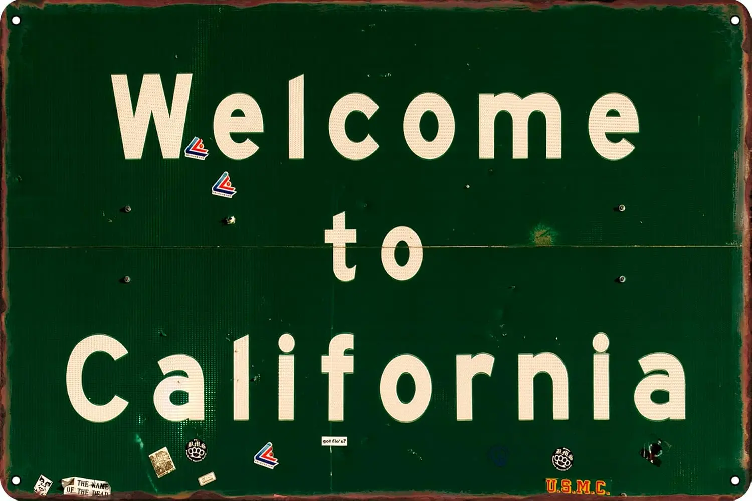 Добро пожаловать в Clforn Vntge Grge Декор Забавный Metl Tn Sgns Home Br Mn Cve Wll Gfts 12 X 8 nches