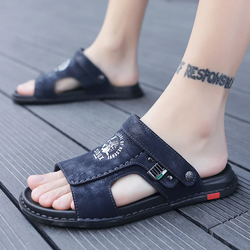 

Big Size 47 Men Genuine Leather Sandals Summer Classic Men Shoes Slippers Soft Sandals Men Roman Comfortle Walking Footwea