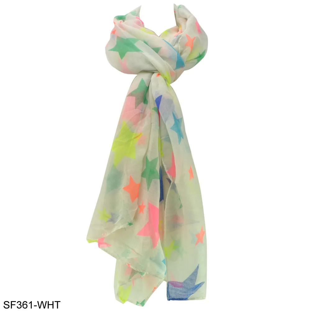 

scarf mint green gray white star pastel star scarf star womens scarf