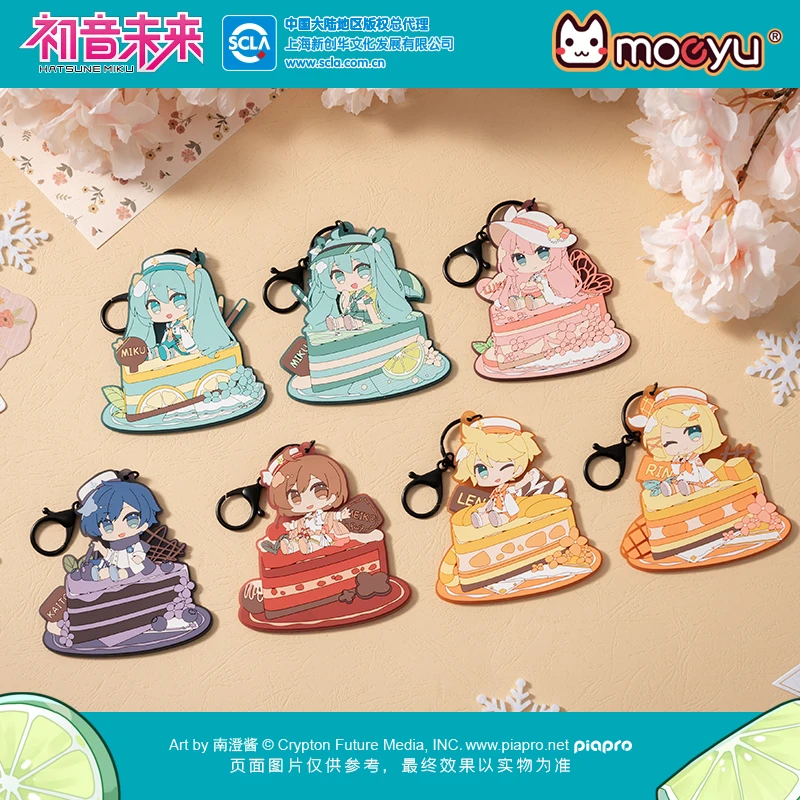 

Moeyu Anime Miku Keychain Hanging Pendant Vocaloid Cosplay Key Chain Ring Rubber Figure 7Styles Cartoon Cute Jewelry Accessorie