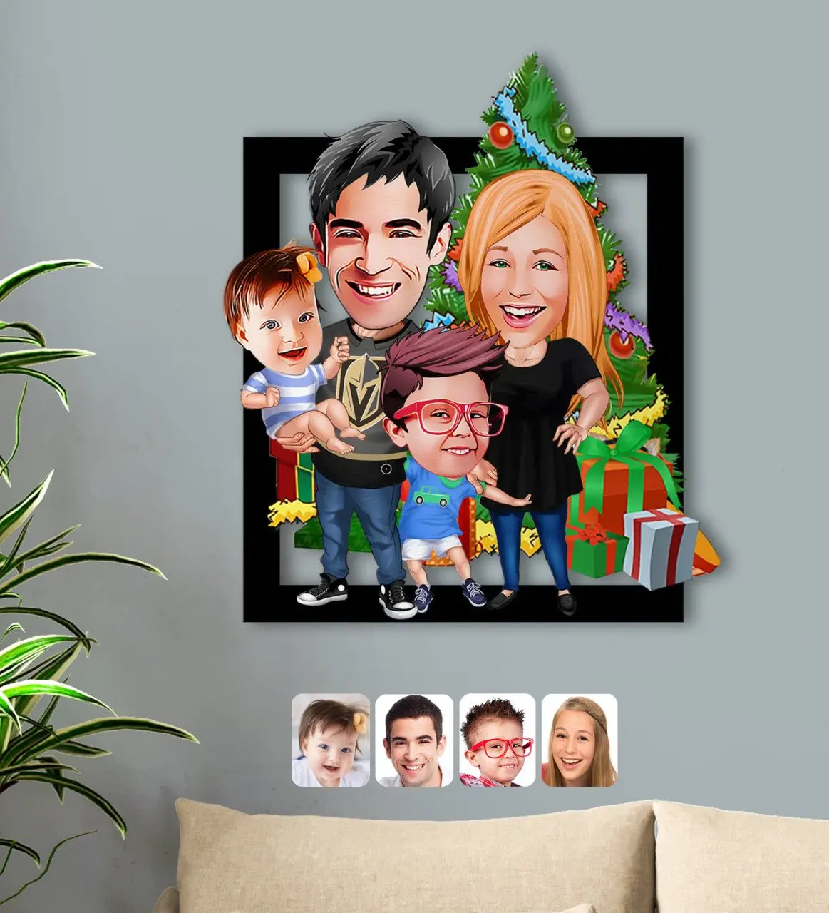 

Персонализированный новогодний семейный карикатура 3d Деревянный Стол-5 2022 подарок специальный юбилей родители дети пары качество