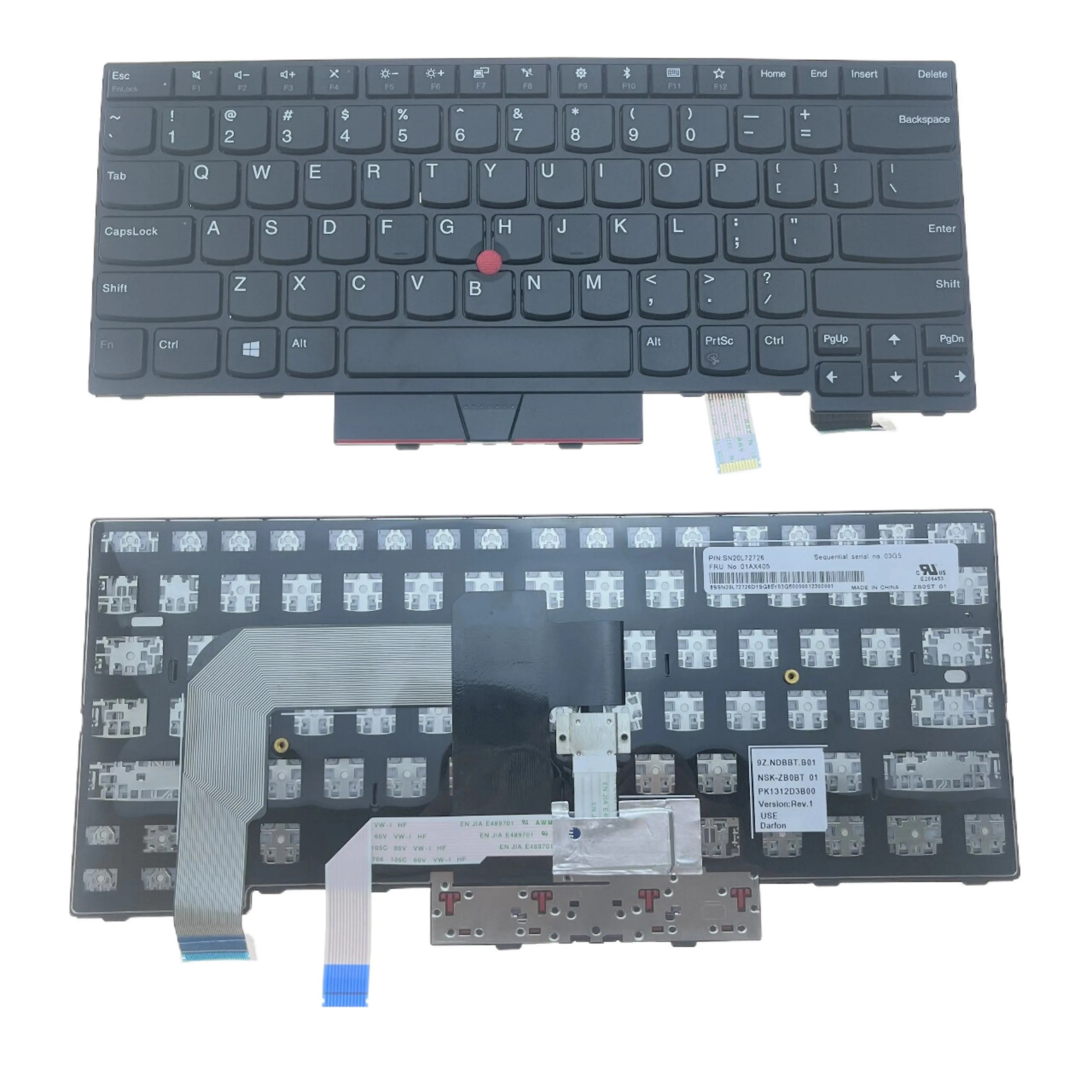 Фото Новая клавиатура US для ноутбука Lenovo Thinkpad T470 T480 A475 A485, запасная часть для ноутбука 01AX405 №1