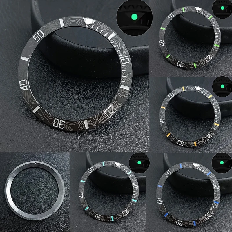 38 мм безель из углеродного волокна пескоструйный наклон керамический зеленый