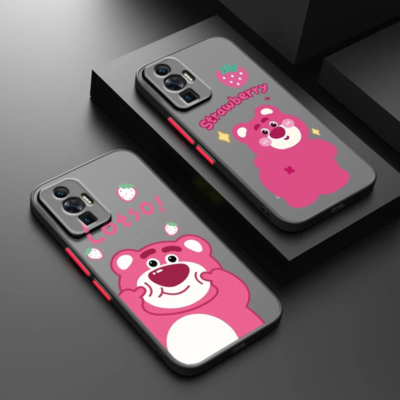 Disney История игрушек клубничный медведь для POCO X5 X4 X3 C65 C51 C55 C50 C40 M6 M5S M5 M4 M3 F5 F4 GT Pro NFC