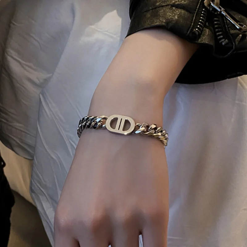 

Letter D Stainless Steel Bracelets for Women Luxury Chain Gift Designer Jewelry Charm Bracelet Quality Women's Wrist Accessories
