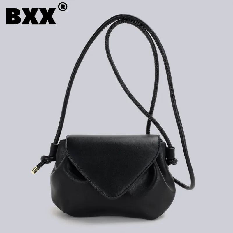 

[BXX] Stylish Women's High Sense Crossbody Bag Shell Cover Design Cloud Shoulder Bag Solid Color Small Bag 2023 New Tide 8CY231