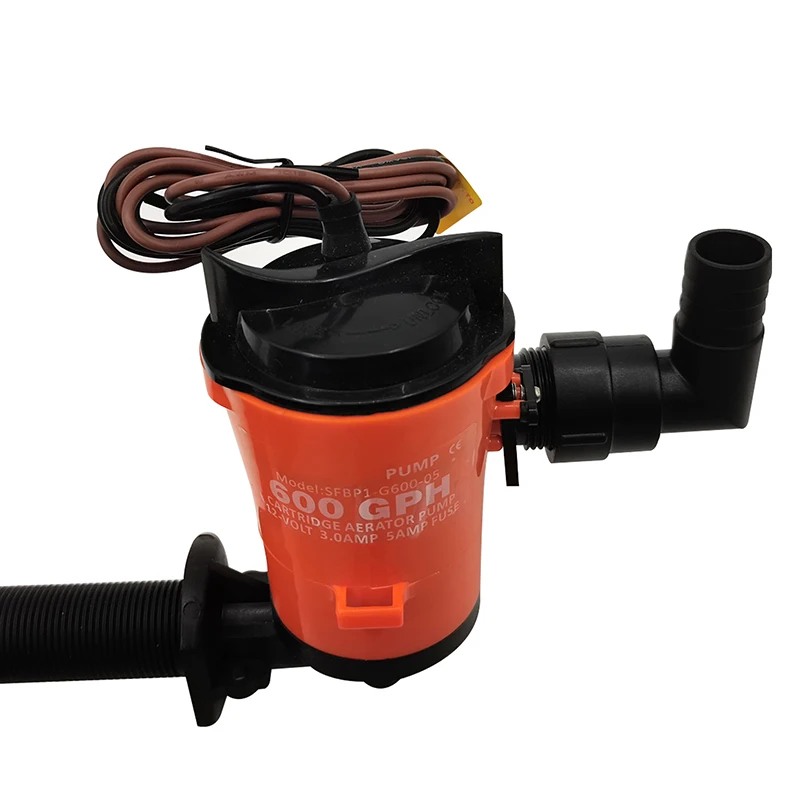 12V 600GPH лодка Livewell насос живая приманка Танк аэратор погружной картридж