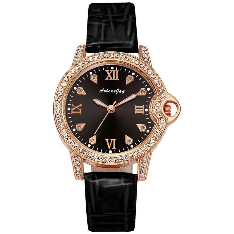 

Часы наручные женские кварцевые, простые повседневные деловые, с кожаным ремешком