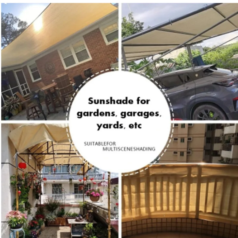 Искусственная Внешняя Солнцезащитная Сетка-палатка Бежевая Ткань Из