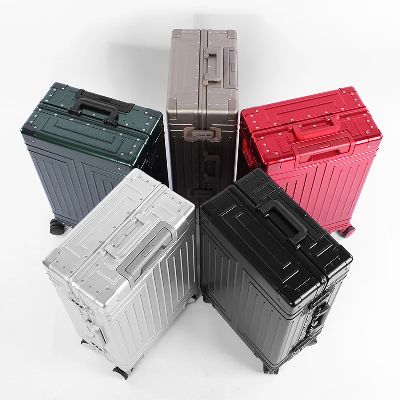 Новый чемодан на колесиках из алюминиево-магниевого сплава посадочная сумка