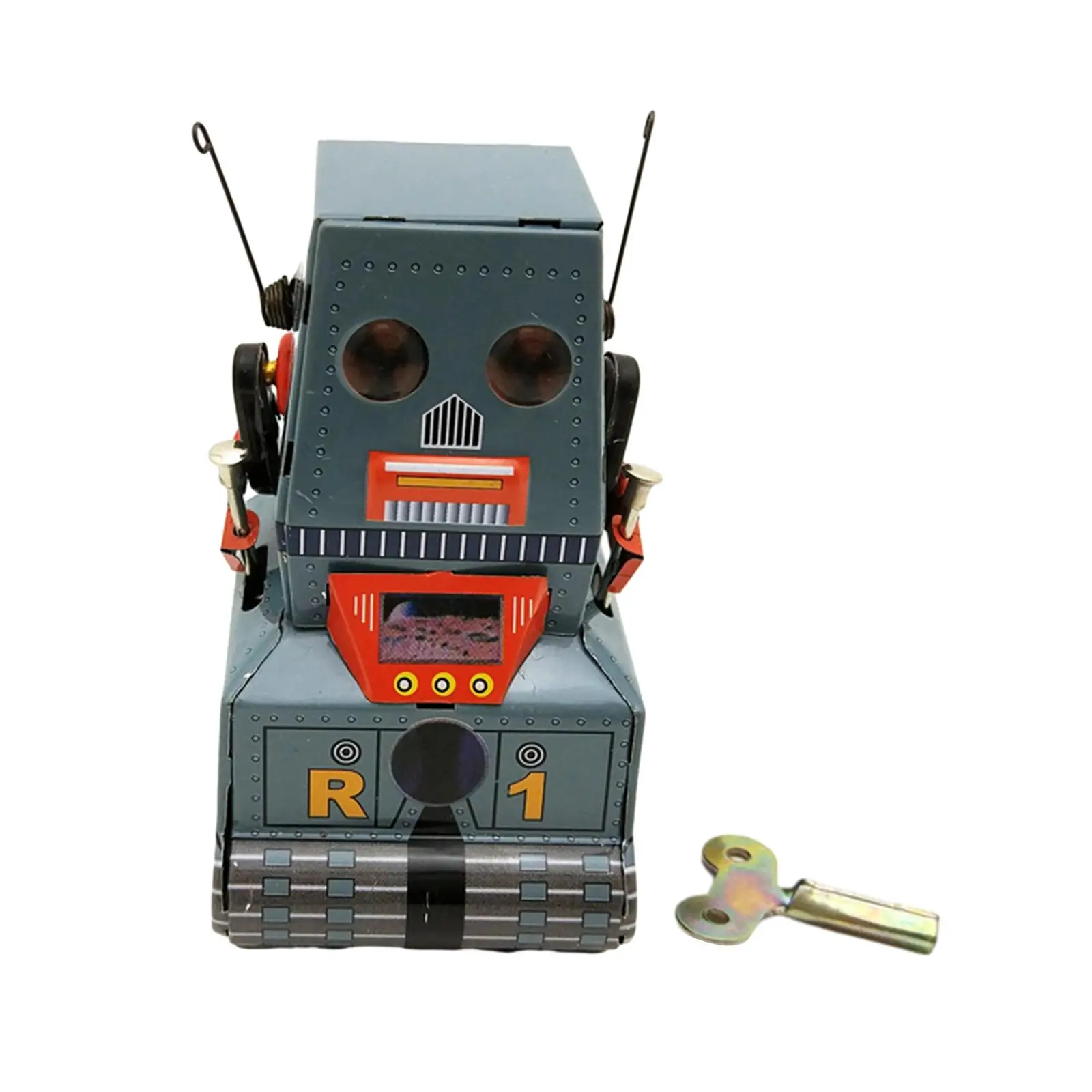 

Little Tank Robot Toy Office Classic Collectible Tinplate Clockwork for Party Collections Birthday Memories Surprise